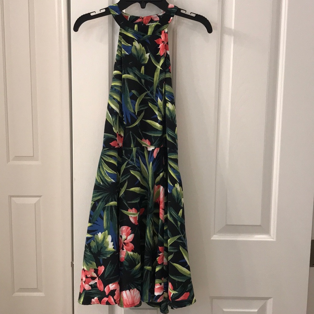 Hollister green, blue, and pink floral dress